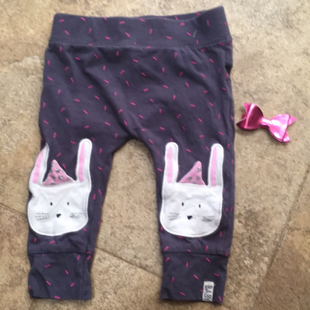 Adorable Cotton On pants and a hair clip